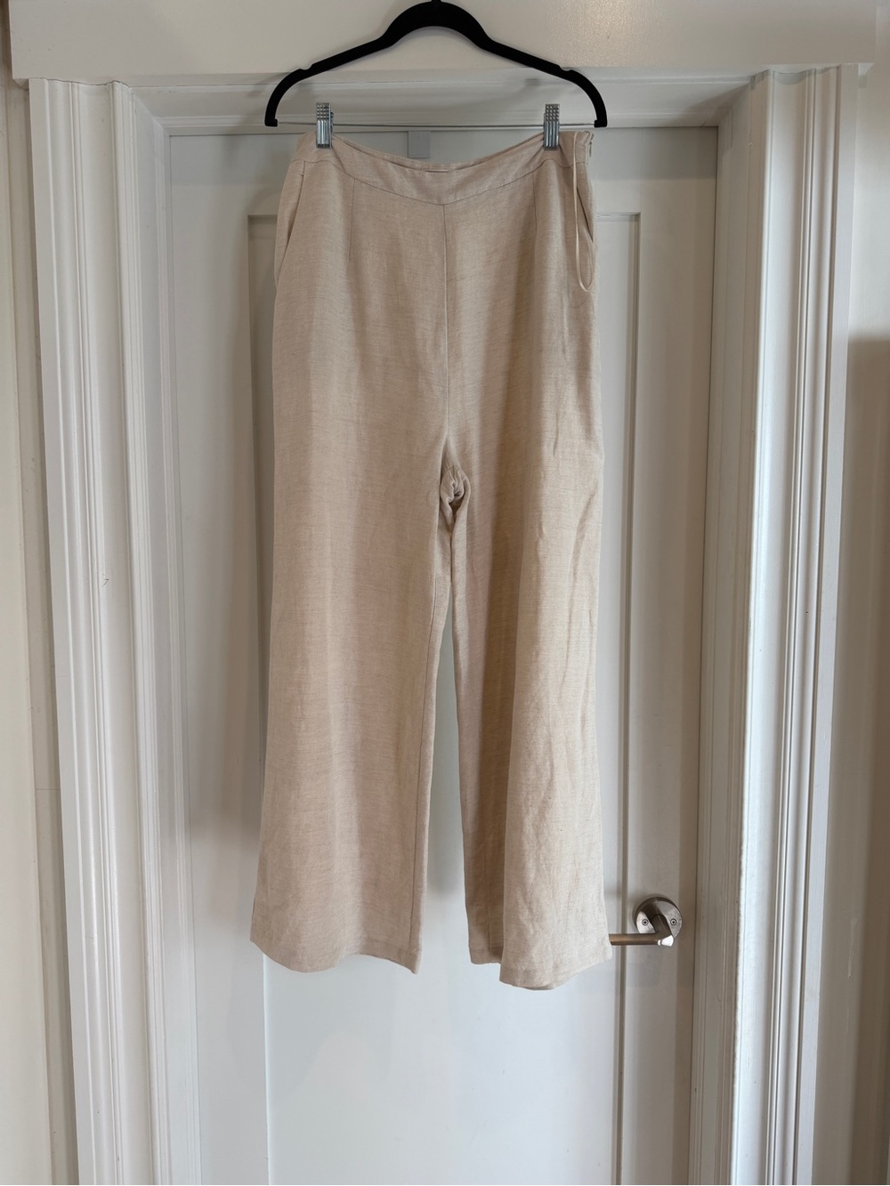 Women’s Linen Wide Leg Pants in Beige